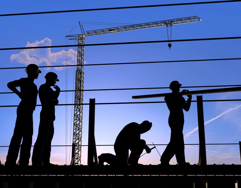 矢量卡通施工工人 建设工程的趣味视角